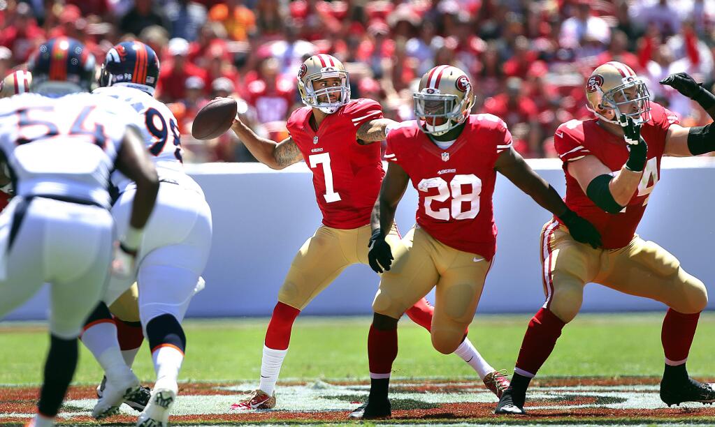 The Denver Broncos beat the 49ers 34-0 in their first game played in the new Levi's Stadium on August 17, 2014.