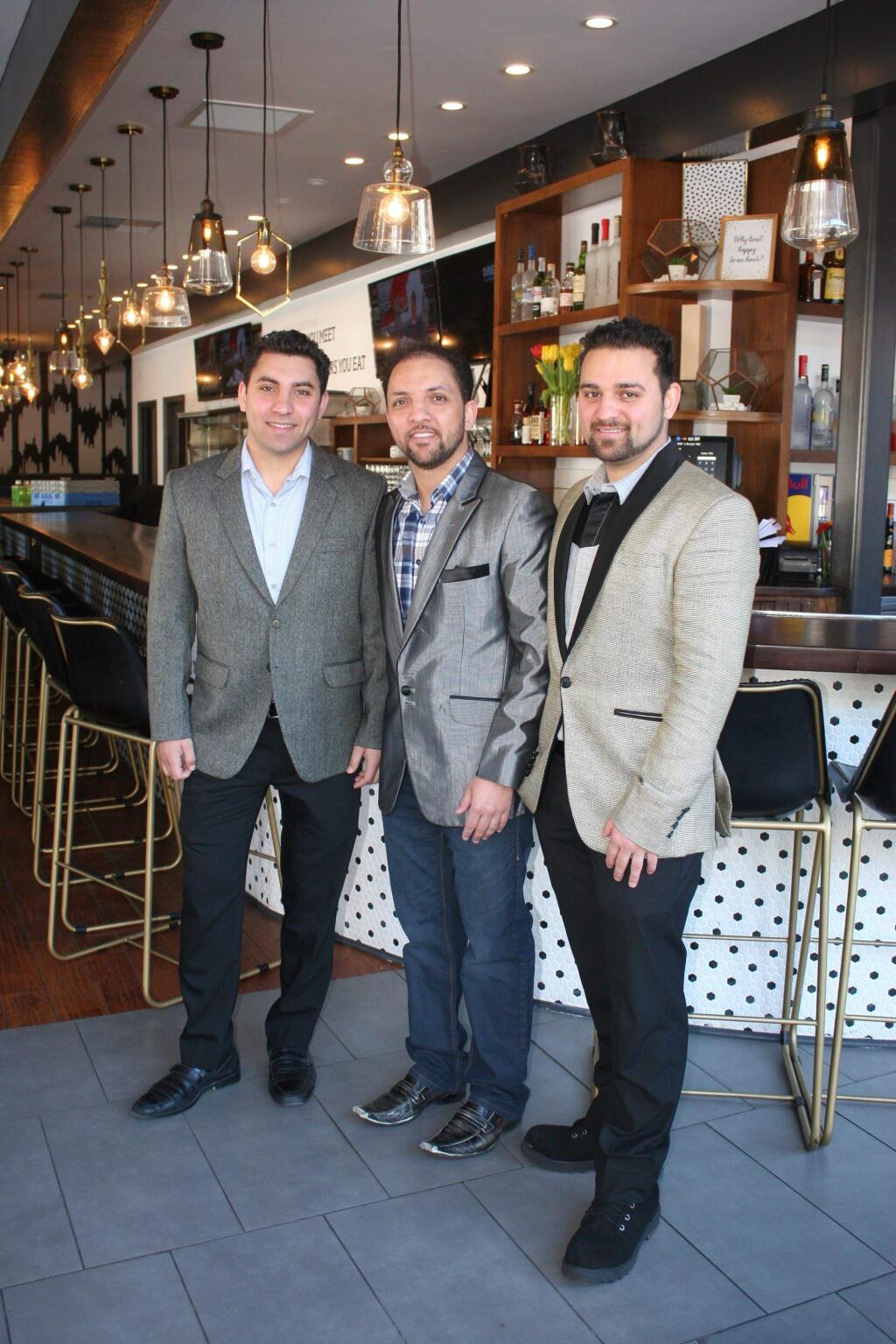 Chandi brothers Joti, Sonu and Sunny own Bibi's Burger Bar and two other restaurants in downtown Santa Rosa. (Cynthia Sweeney / The Business Journal)