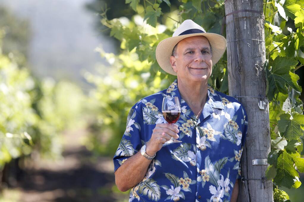 Andy Hyman, author of 'Snob Free Wine Tasting Companion' and tour guide for Platypus Tours Ltd. at Loxton Cellars on Wednesday, June 29, 2016 in Glen Ellen, California . (BETH SCHLANKER/ The Press Democrat)