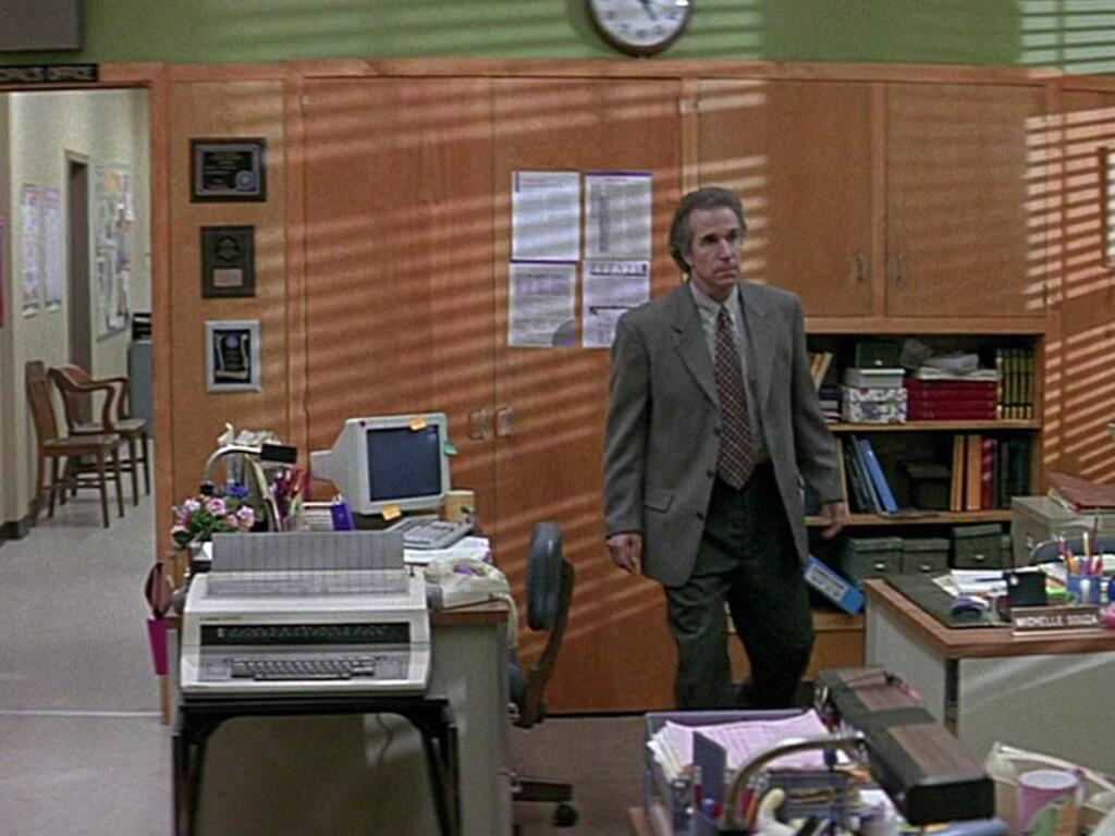 Henry Winkler played the principal of the fictional Westboro High School in 'Scream,' the horror classic directed by Wes Craven, who died Aug. 30. Scenes for the school were shot at the Sonoma Community Center in the spring of 1996.