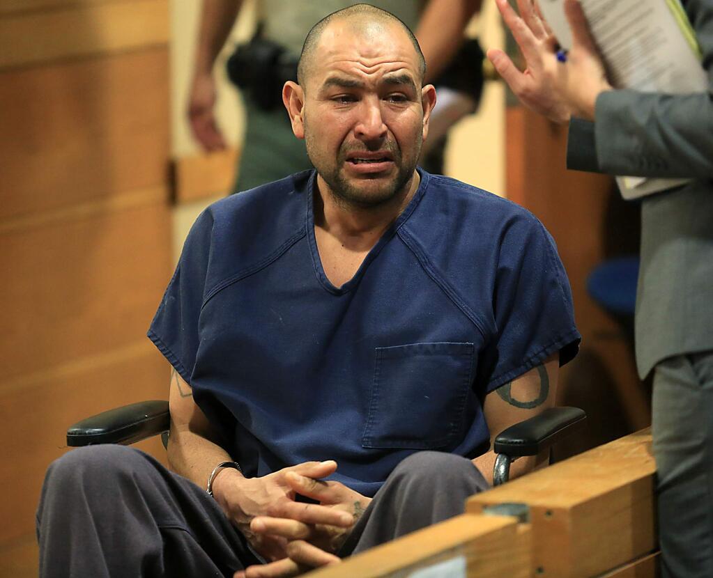 Gerardo Mendoza Ordaz appears in Sonoma County Superior Court, Tuesday Nov. 22, 2016, in connection with the death of his 4-year-old daughter in Healdsburg. (Kent Porter / The Press Democrat, 2016)