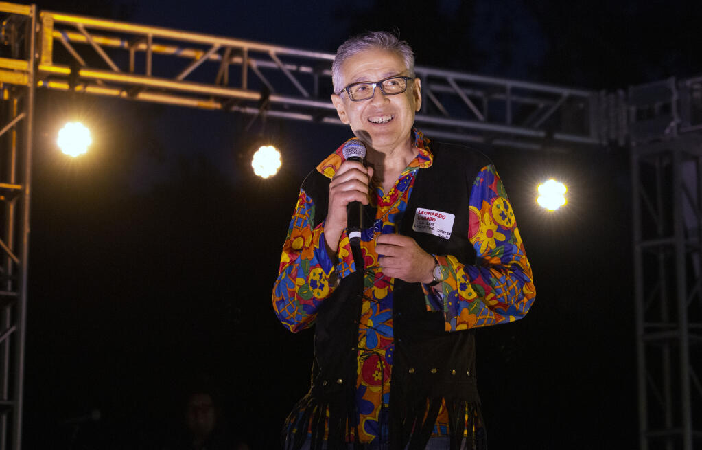 Leonardo Lobato, the new executive director of La Luz Center was introduced at the Noche in the Summer of Love fundraiser on Saturday, Aug. 7, 2021. See more Noche photos at sonomanews.com. (Photo by Robbi Pengelly/Index-Tribune)