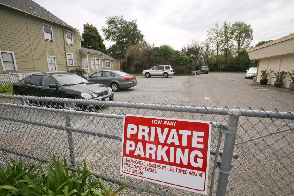 The parking area at 6 5th Street that is being considered for parking for the Petaluma Hotel on Monday, March 23, 2015. (SCOTT MANCHESTER/ARGUS-COURIER STAFF)