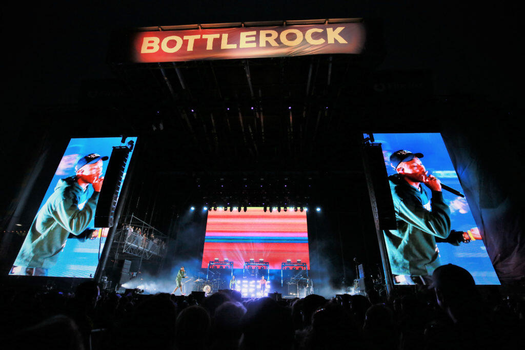 Pharrell Williams closes out day 2 on the Firefox stage at BottleRock Napa Valley, in Napa, California, on Saturday, May 25, 2019. (Will Bucquoy/ For The Press Democrat)