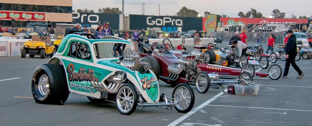 Mike Finnigan/Special to the Index-TribuneDrag racing fans will be able to look over more than a dozen dragsters during 'Cracklefest' Friday, July 29, as part of the Toyota NHRA Sonoma Nationals at Sonoma Raceway.