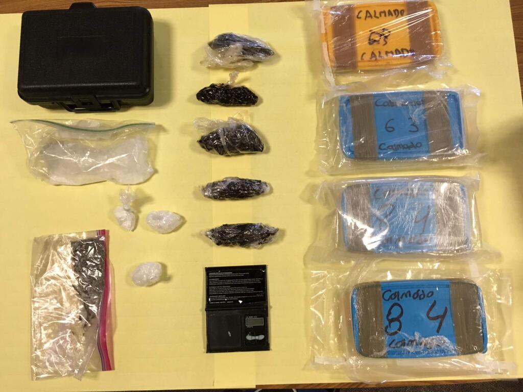 A man was arrested after police found nearly nine pounds of drugs at a northwest Santa Rosa home on Tuesday, Aug. 22, 2017. (SANTA ROSA POLICE DEPARTMENT)