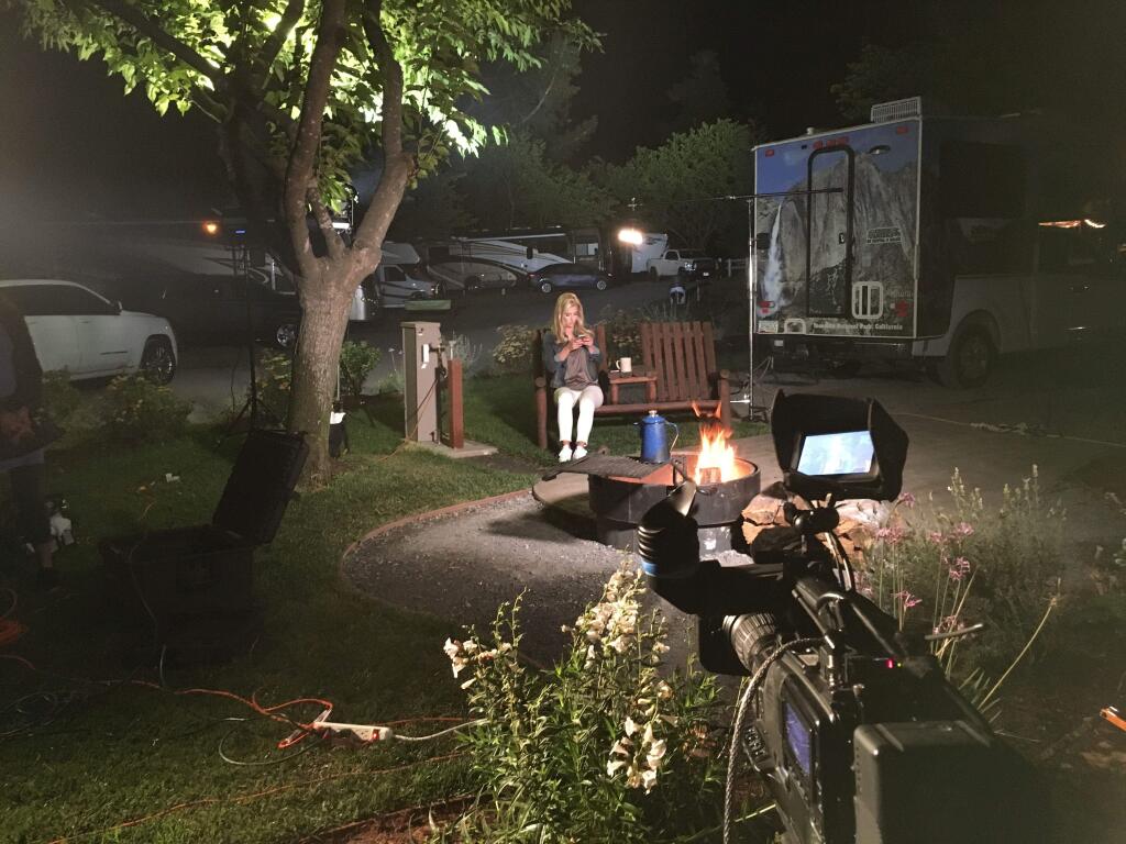 CNBC correspondent Landon Dowdy on the set of the show 'Squawk Box' at the Petaluma KOA. The show filmed live in Petaluma on Friday, July 28, 2017. CNBC