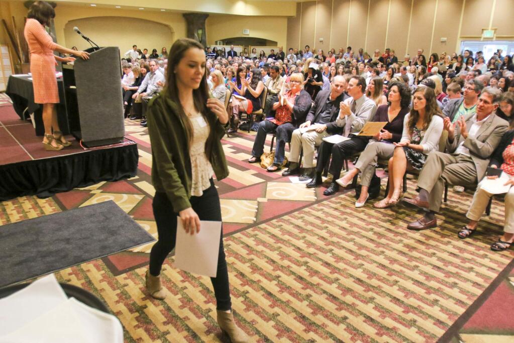 There was no audience to applaud students as there has been in past years, but recipients of Petaluma Educational Foundation-administered scholarships were appreciative of the awards. (SCOTT MANCHESTER/ARGUS-COURIER STAFF)