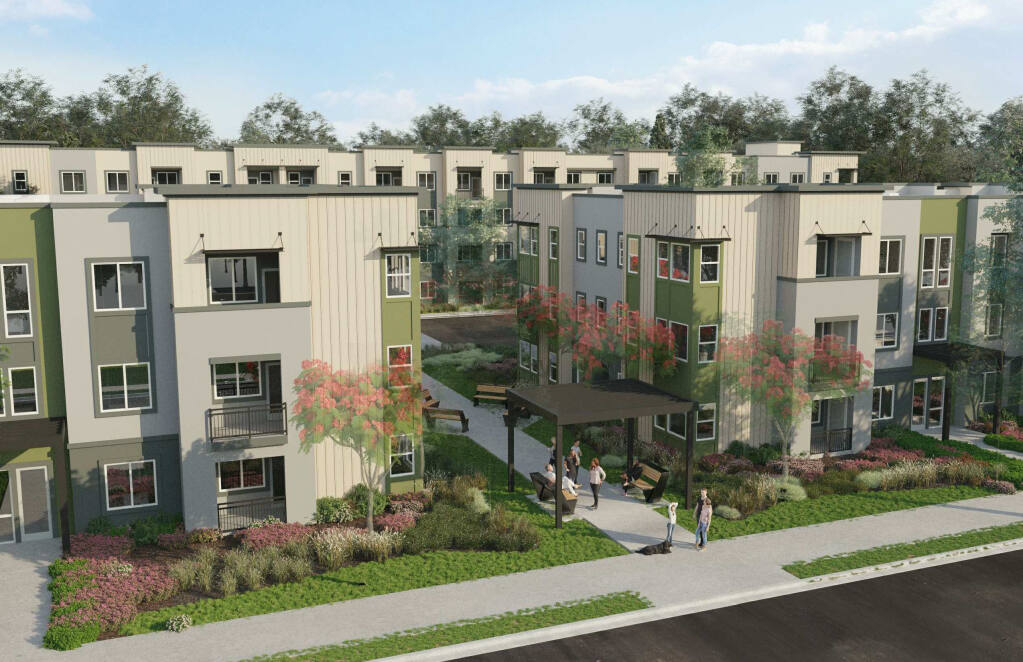 Rendering of College Creek apartments now under construction at 2150 West College Ave. (USA Properties Fund)