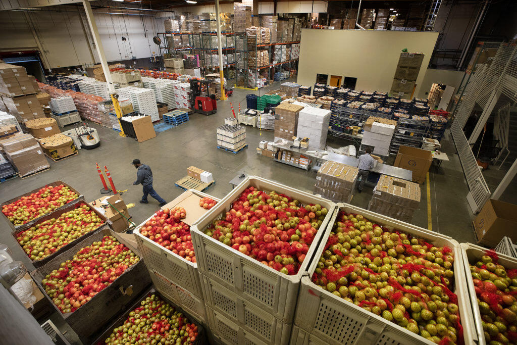 Much of the food distributed by the Sonoma Valley Community Health Center comes from the Redwood Empire Food Bank. (John Burgess/The Press Democrat)