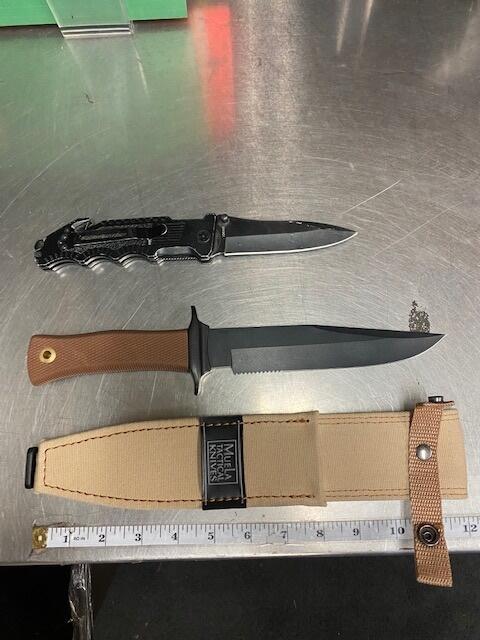 Knives confiscated from two Montgomery High School students in Santa Rosa on Friday, March 10, 2023. (Santa Rosa Police Department)
