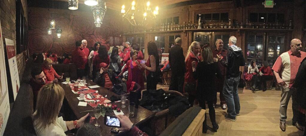 La Rosa fills for the first Paint the Town Red: A Night Out for Heart Health fundraiser, held Feb. 3, 2017, in downtown Santa Rosa (GEOFFREY CHEUNG)