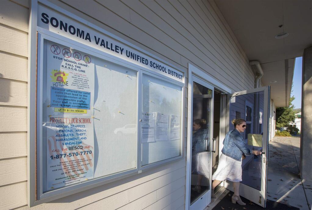 The Sonoma Valley Unified School District offices on Railroad Avenue in Sonoma. (Robbi Pengelly/Index-Tribune)