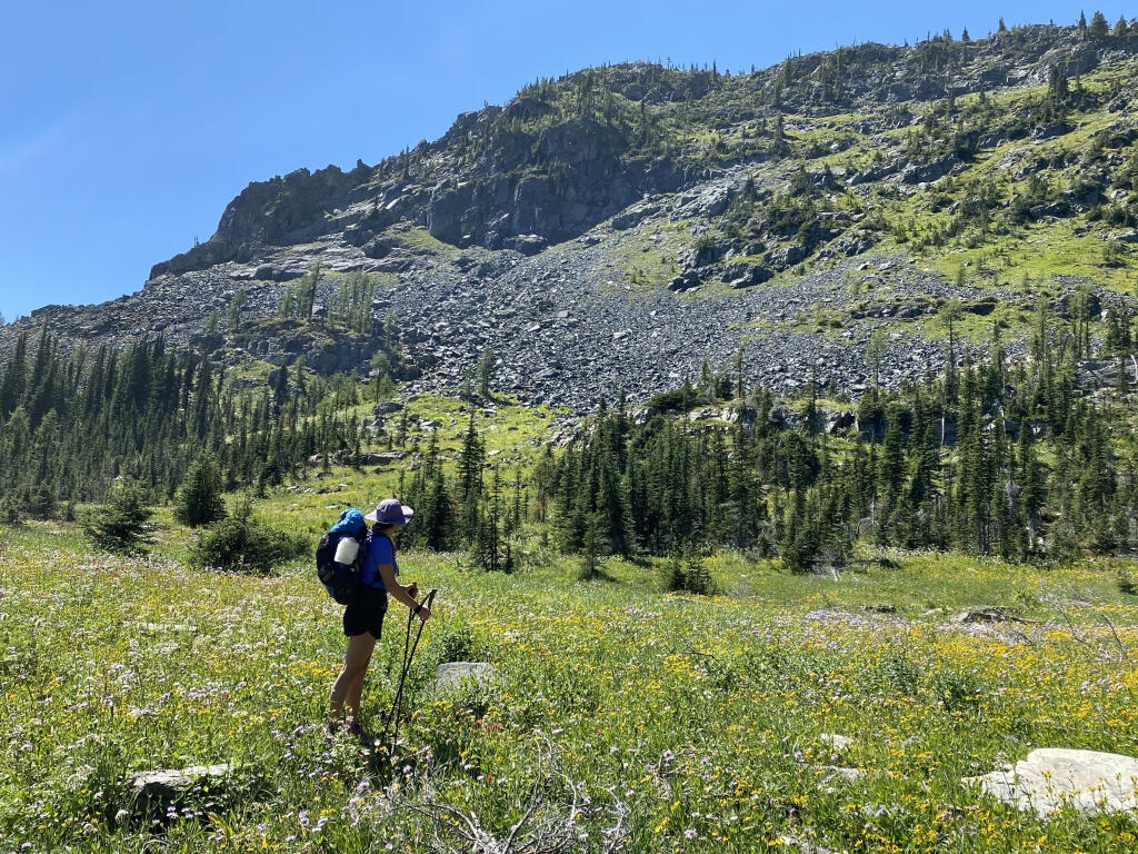 Hiking along the Pacific Northwest Trail in Montana. "When 'civilization' oppresses, wilderness is the best therapy" writes Nicholas Kristof. (Nicholas Kristof / The New York Times)