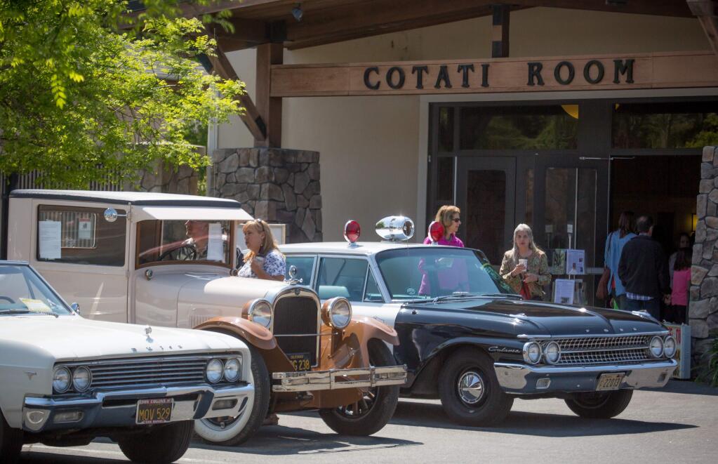 Guests attend the Cotati Historical Society's 9th Annual Old-Fashioned Chicken BBQ held at the Ray Miller Community Center in Cotati Sunday, April 9, 2017. The event featured live music by 'Take Yer Medicine,' a vintage car show, and a silent auction. (Jeremy Portje / For the Press Democrat)
