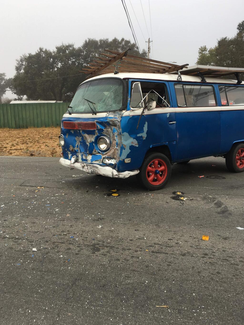 One person was injured in a crash in southwest Santa Rosa on Tuesday, Oct. 15, 2019. (SANTA ROSA POLICE DEPARTMENT)