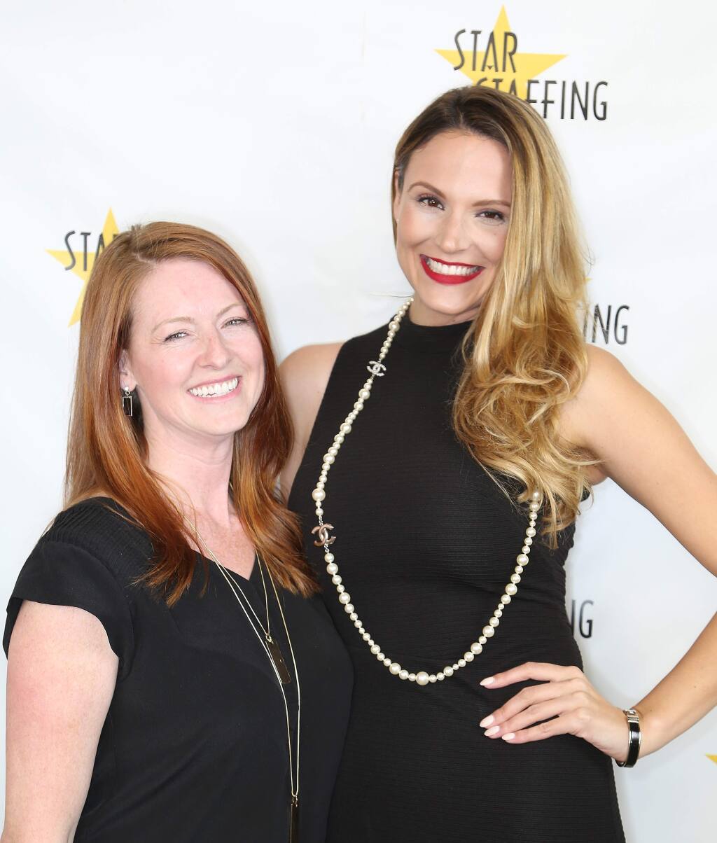 Star Staffing owners Lisa Lichty and Nicole Smartt at the North Bay Business Journal Forty Under 40 awards preparty, held at Fountaingrove Inn in Santa Rosa on April 15, 2016. Star Staffing sponsored the party. (Will Bucquoy / WB Photography)