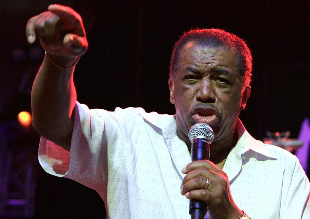 FILE - In this June 30, 2006, file photo, Ben E. King performs on stage during the opening of the 40th Montreux Jazz Festival at the Stravinski hall in Montreux, Switzerland. King, singer of such classics as 'Stand By Me,' 'There Goes My Baby' and 'Spanish Harlem,' died Thursday, April 30, 2015, publicist Phil Brown told The Associated Press. He was 76. (Martial Trezzini/Keystone via AP, File)