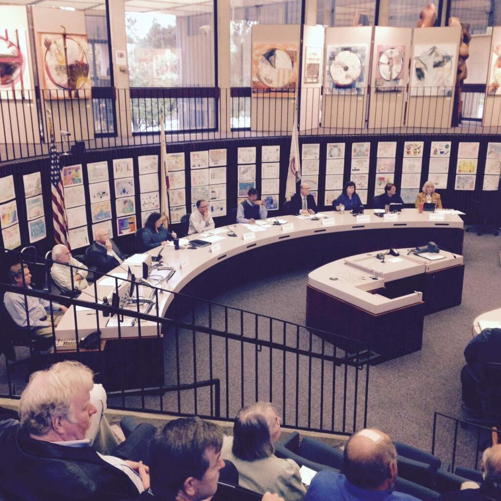 The Sonoma County Waste Management Agency's board of directors meets Wednesday, May 20, 2015 at the Santa Rosa City Council chambers. (Angela Hart/The Press Democrat)
