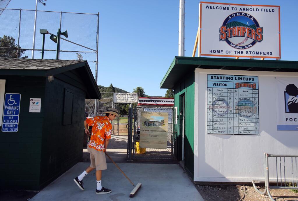 Sonoma's Arnold Field gets spiffed up for Opening Day, Tuesday, June 13, when the Stompers open a three-game home series against the Vallejo Admirals. (Press Democrat file photo)
