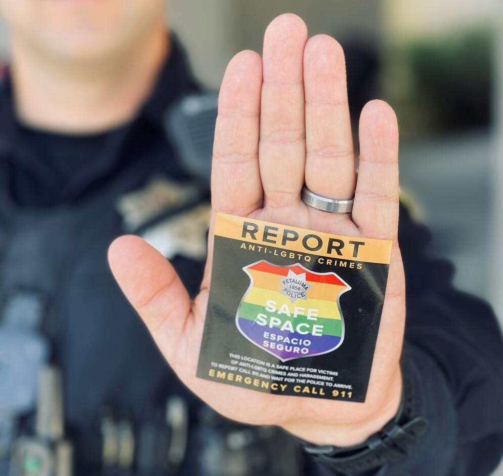 Petaluma Police Department’s “Safe Space” program seeks to support the LGBTQ+ community. (COURTESY OF THE PETALUMA POLICE DEPARTMENT)