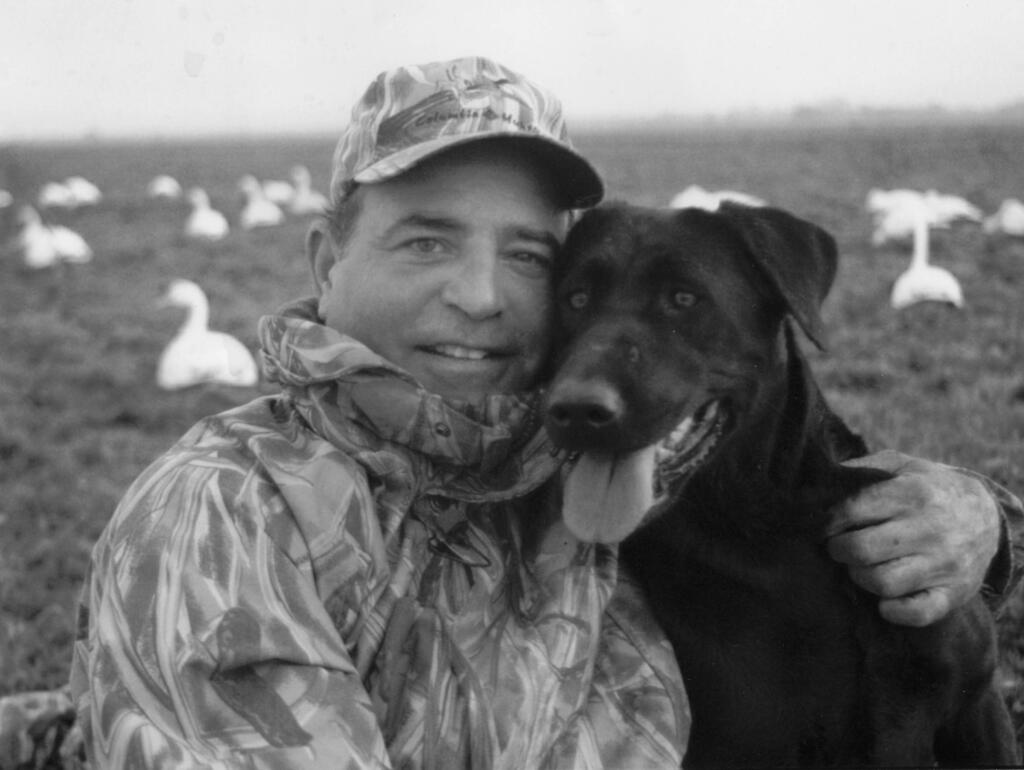 Billy Gianquinto and his black Labrador, Buck, in 2013 were the stars in two shows on the Outdoor Life Network. Gianquinto, a former Piner High football coach, Pac-10 basketball official and an inductee to the California Outdoors Hall of Fame died Dec. 14, 2023.