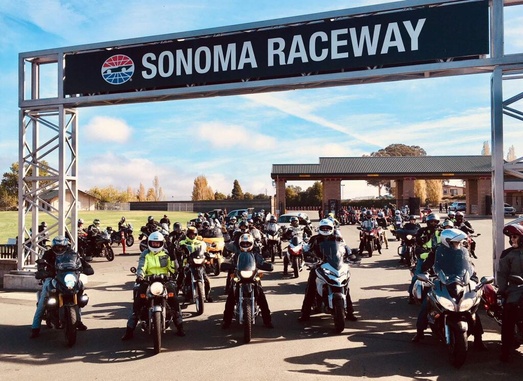 Submitted photoMotorcycle riders can take part in a 100-mile ride along the coast and top it off with a lap around Sonoma Raceway on Sunday, Nov. 18, as part of the the raceway's Thanksgiving Food Drive.