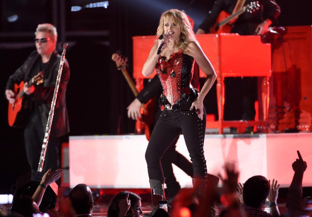 Miranda Lambert performs at the 50th annual Academy of Country Music Awards at AT&T Stadium on Sunday, April 19, 2015, in Arlington, Texas. (Photo by Chris Pizzello/Invision/AP)