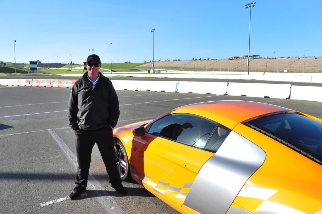 Chief Instructor Jeff Sakowicz with an Audi at the track. (Photo by Liam Nelson/For The Argus-Courier)