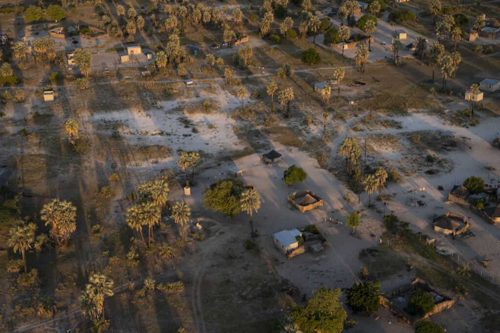 A village in the Chobe Enclave, Botswana is seen from the air on May 23, 2019. Botswana has approximately 130,000 elephants, or about a third of the elephants in Africa. MUST CREDIT: Washington Post photo by Carolyn Van Houten