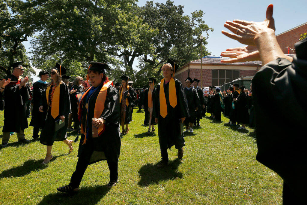 The 102nd annual Santa Rosa Junior College commencement ceremony will be held virtually in 2021, unlike in 2019. (Alvin Jornada / The Press Democrat)