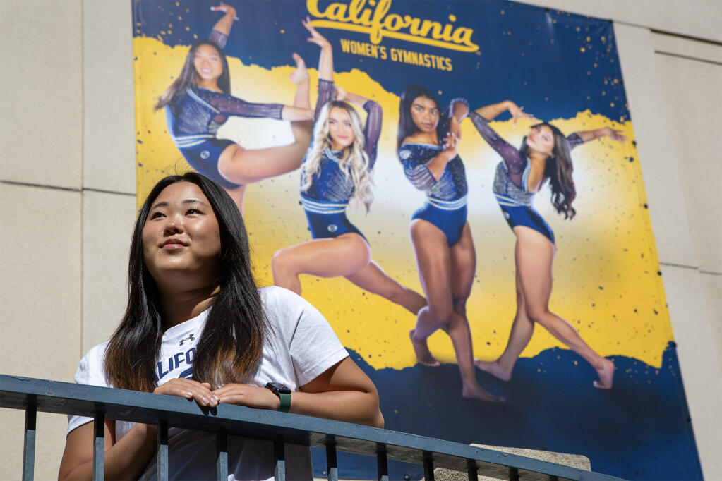 Elise Byun, student athlete and member of the Cal Womens Gymnastics, at the University of California, Berkeley in Berkeley on June 30, 2023. Photo by Semantha Norris, CalMatters