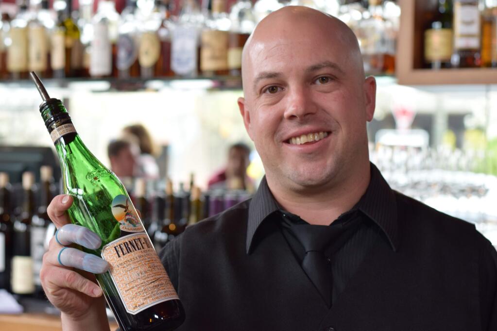 Whether you enjoy green beer or dark ale, the morning after St. Patrick's Day may feel a bit...painful. We asked a few bartenders around Sonoma County for their best hangover cures. Alex Kaplan of Jackson's Bar and Oven in Santa Rosa said that his best advice is some hair of the dog, specifically a shot of Fernet. Fernet is an Italian type of amaro, a bitter, aromatic spirit. Many say it tastes like black licorice. (Brendan Dorsey / The Press Democrat) (Click through for more hangover tips.)