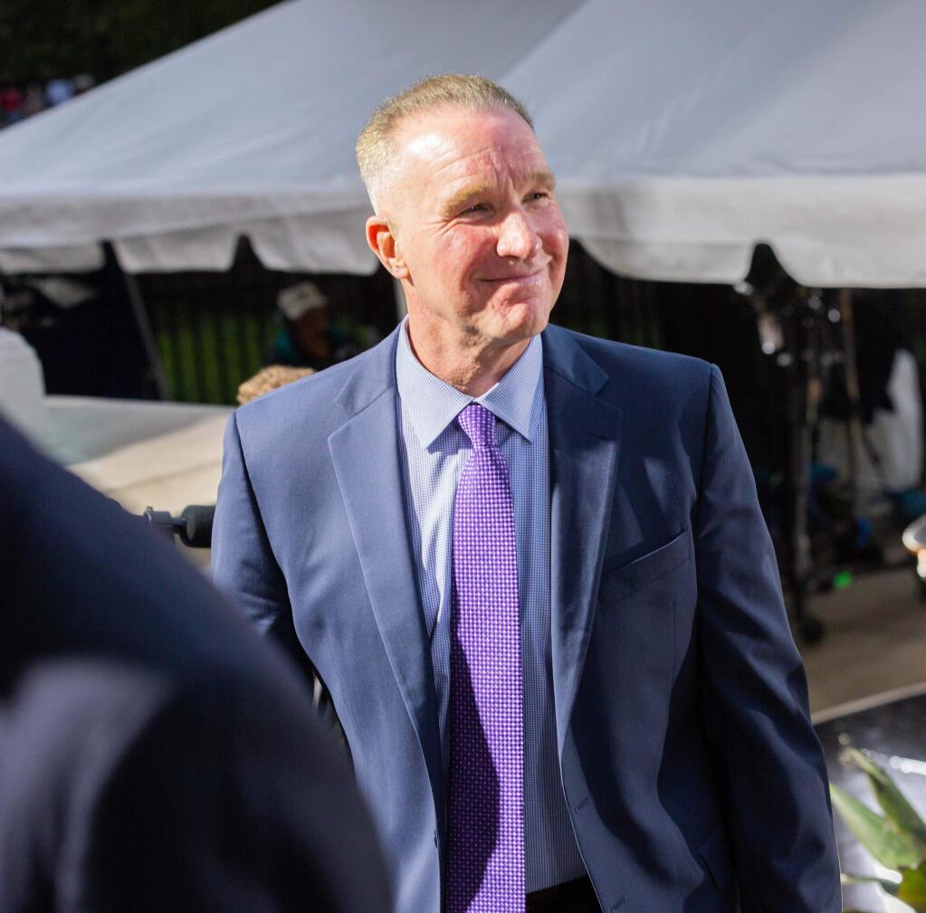 Chris Mullin at the 2019 Basketball Hall of Fame enshrinement ceremony.