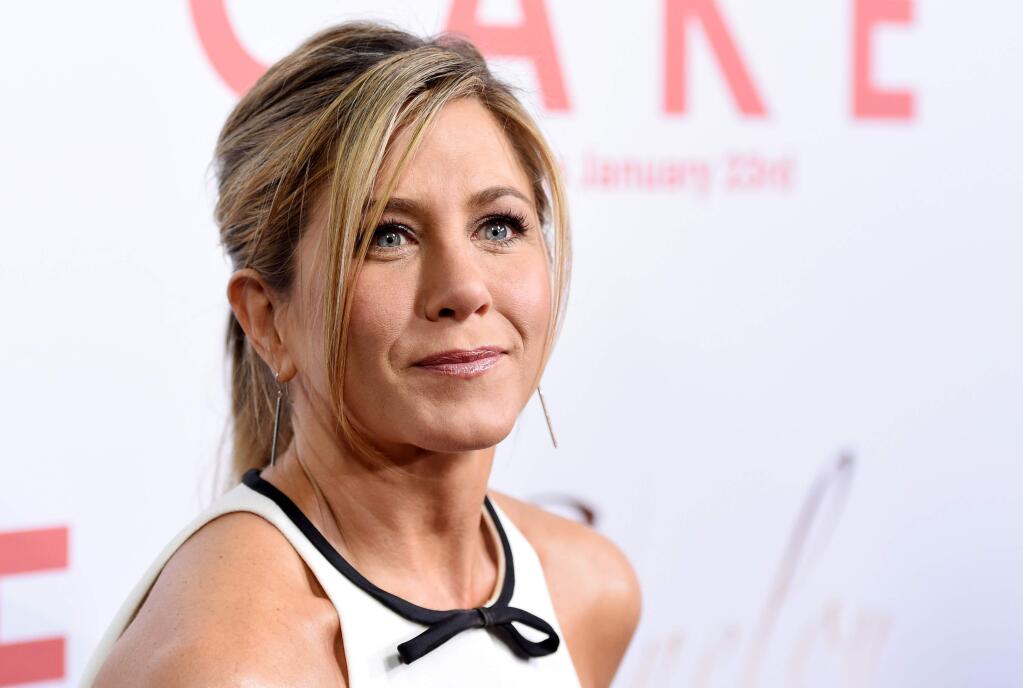 FILE - In this Jan. 14, 2015, file photo, Jennifer Aniston, a cast member in 'Cake,' poses at the premiere of the film at Arclight Cinemas in Los Angeles. Aniston announced the death of her mother, Nancy Dow, in a statement to People magazine on May 25, 2016. (Photo by Chris Pizzello/Invision/AP, File )