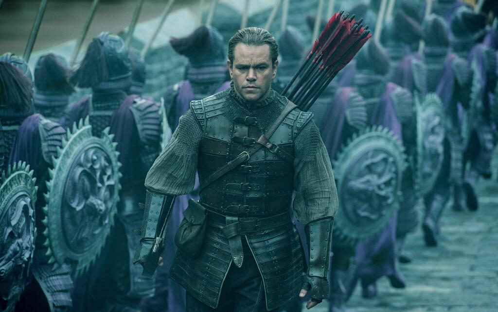 Matt Damon sports a cute bun and a painful accent in 'The Great Wall.'