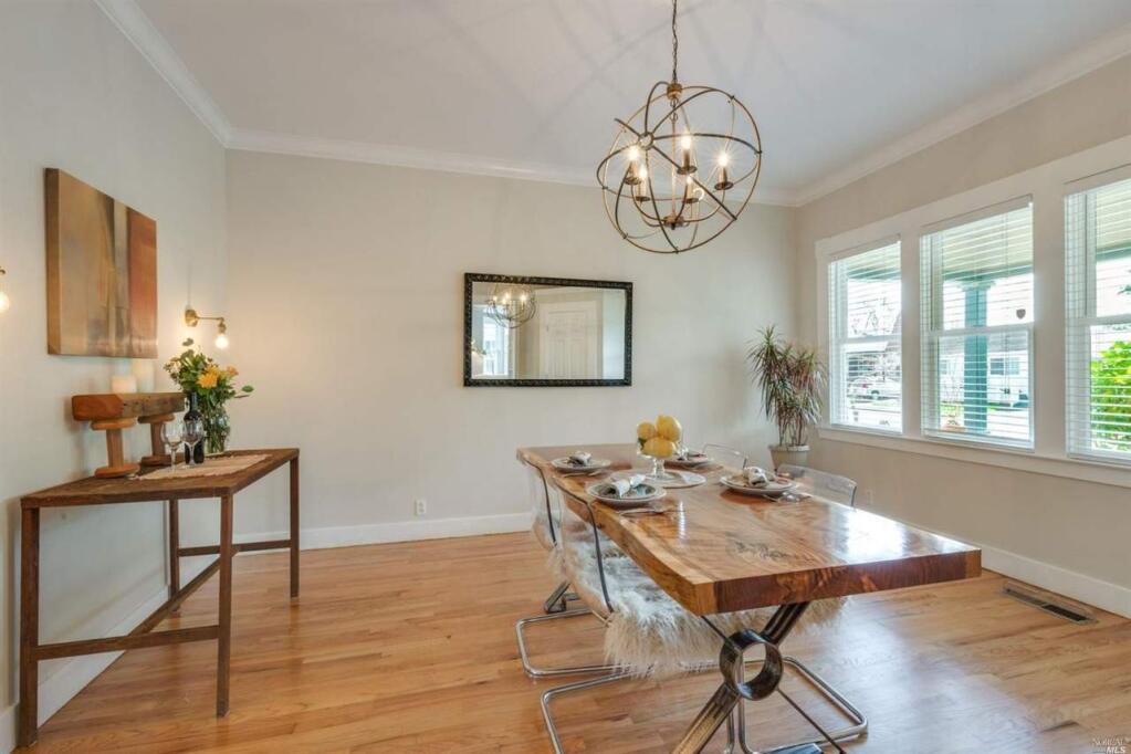Hardwood floors in the dining room at 415 Fifth St., Petaluma. Property listed by Bridget Lyons / Westgate Realty, westgaterealestate.com, 707-769-9590. (Courtesy of BAREIS)