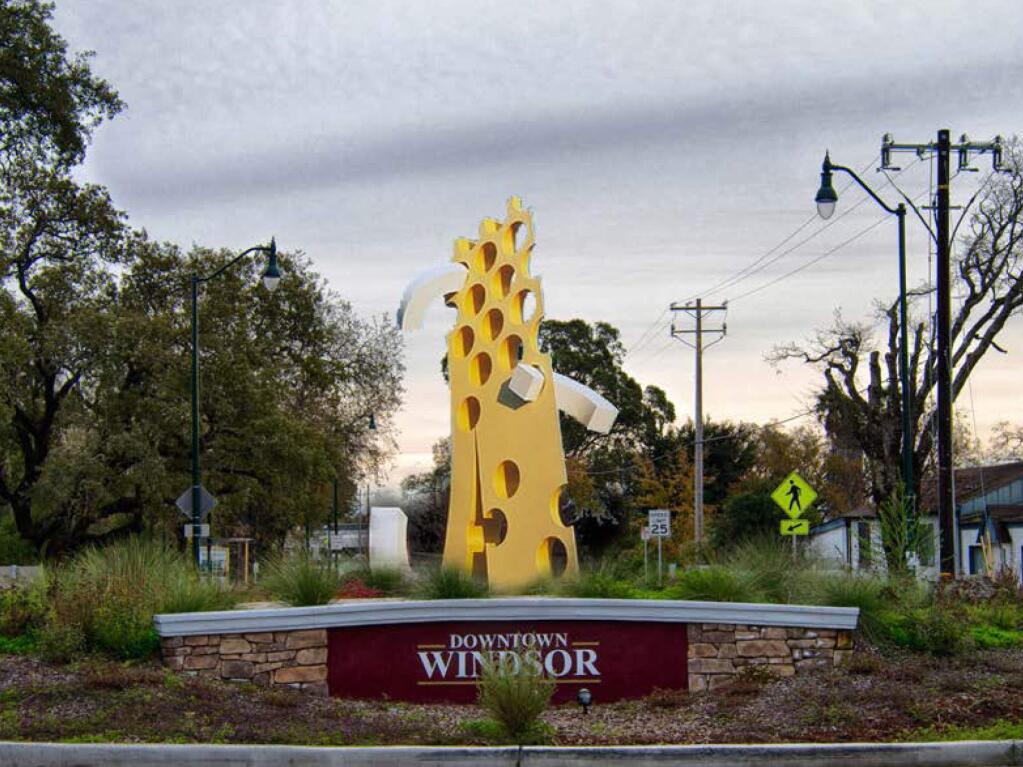 ‘Slice,' an artist rendition of a sculpture by Robert Ellison. Ellison's sculpture was chosen from 43 submissions for the temporary installation at the intersection of Windsor Road at Old Redwood Highway. (Town of Windsor Public Art Advisory Commission)