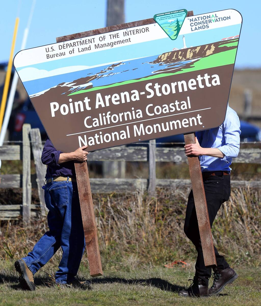 U.S. Interior Secretary Sally Jewell dedicated the Point Arena-Stornetta Public Lands as an official part of the 1,100-mile California Coastal National Monument in Point Arena, Wednesday March 12, 2014 in Mendocino County. (KENT PORTER/ PD FILE)