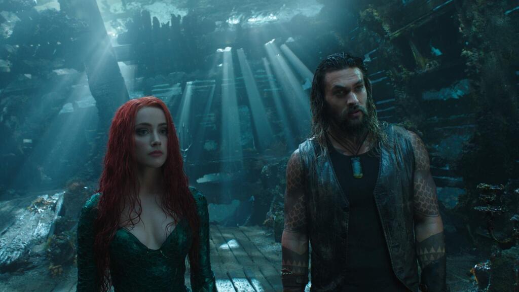 Amber Heard as Mera and Jason Momoa as Aquaman in Warner Bros. Pictures' action adventure 'Aquaman.' (DC Comics - Warner Bros. Pictures.)
