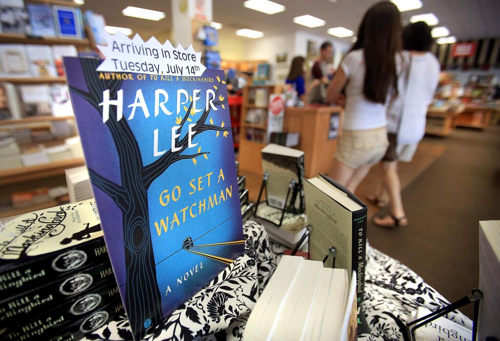 A display at Copperfield's Books in Santa Rosa on Monday announced the release of Harper Lee's 'Go Set A Watchman' the next day. (Kent Porter / Press Democrat)
