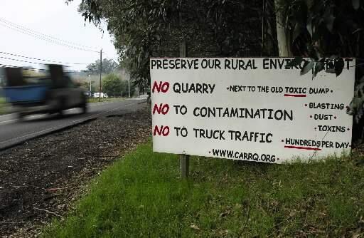 Dozens of anti-quarry signs lined the length of Roblar Road in 2010. (JOHN BURGESS/ PD FILE)