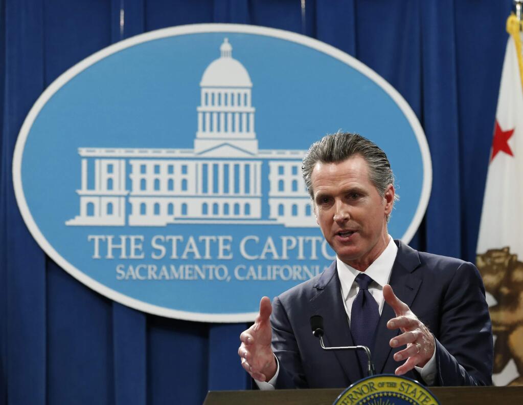 Gov. Gavin Newsom, unlike his predecessors, has had the good fortune of an overflowing state treasury and supermajorities in the Legislature while crafting his expansive budget plans. (RICH PEDRONCELLI / Associated Press)