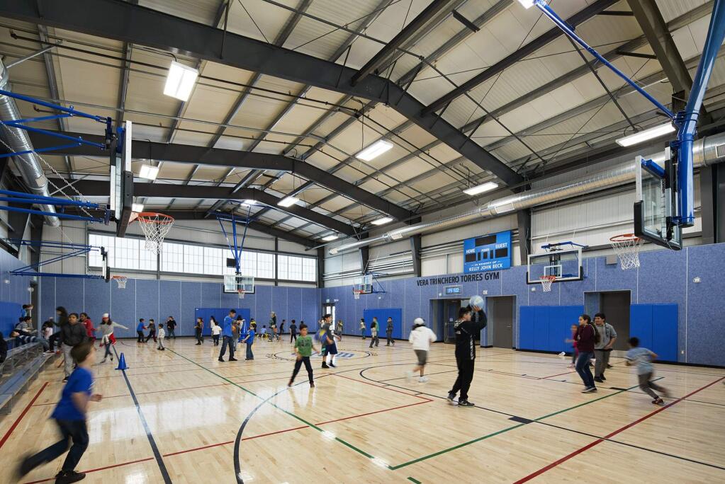 The Vera Trinchero Torres Gym at the St. Helena/Calistoga Boys and Girls Club is available for team sports and individual practice sessions regardless of the weather. The group received $200,000 from Napa Valley Vintners. (courtesy of Gould Evans Architects)