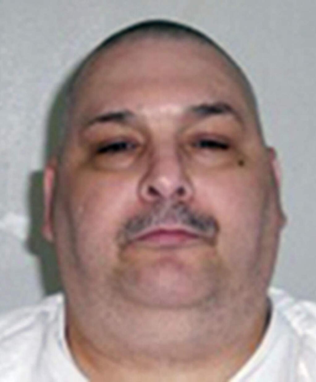 FILE - This undated file photo provided by the Arkansas Department of Correction shows death-row inmate Jack Jones, who is one of two Arkansas killers set to die Monday, April 24, 2017, in the nation's first double execution in more than 16 years. Jones was given the death penalty for the 1995 rape and killing of Mary Phillips. (Arkansas Department of Correction via AP, File)