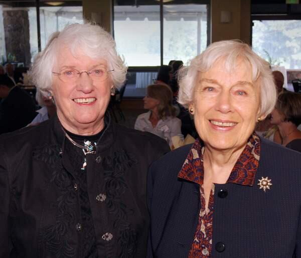 Florence Johnson,left, and Helen Rudee at the lunch and award ceremony for the Sonoma County Medical Association Alliance and Foundation Tuesday, September 15 at the Legends Event Center in Santa Rosa.