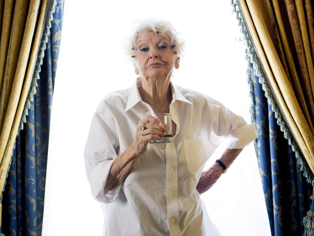 FILE - This Sept. 11, 2012 file photo shows actress Elaine Stritch posing for a photograph during the 2012 Toronto International Film Festival in Toronto. (Stritch died Thursday, July 17, 2014 at her home in Birmingham, Mich. She was 89. (AP Photo/The Canadian Press, Michelle Siu, File)
