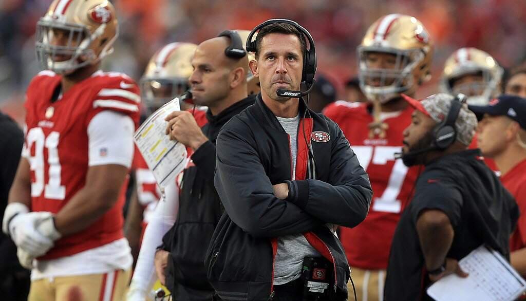 49ers coach Kyle Shanahan discussed overcoming multiple penalties and expressed frustration about the 49ers' sloppy performance in the season-opening win at Tampa Bay. (Kent Porter / The Press Democrat)
