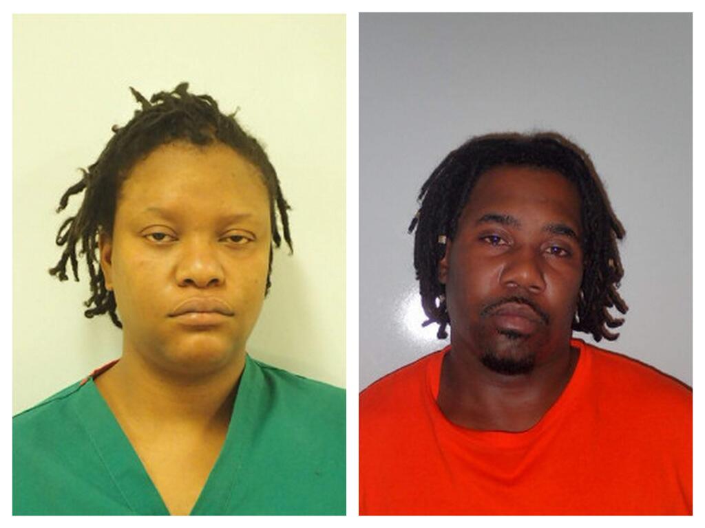 Ashley Bell, left, and Quintin Celestine, shown in a jail booking photo released by the Lake County Sheriff's Office.