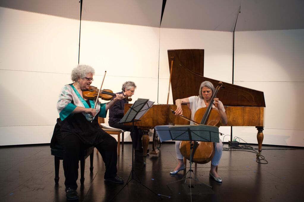 Monica Huggett, Eric Zivian and Tanya Tomkins performing last year. (Suzanne Karp/Special to the Index-Tribune)